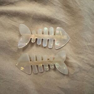 Iridescent Fish Bone Hair Clips